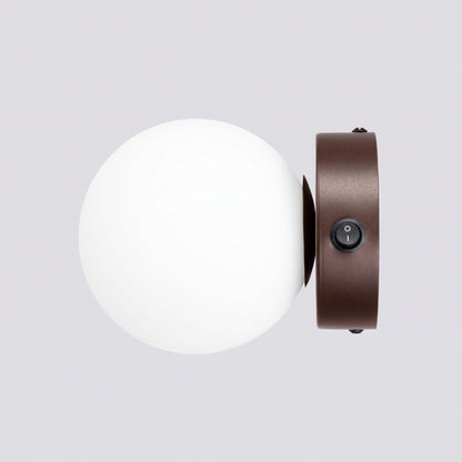 Applique Globe Solis en Verre Opalin Marron