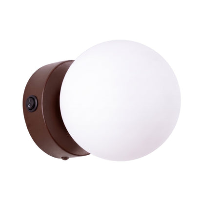 Applique Globe Solis en Verre Opalin Marron