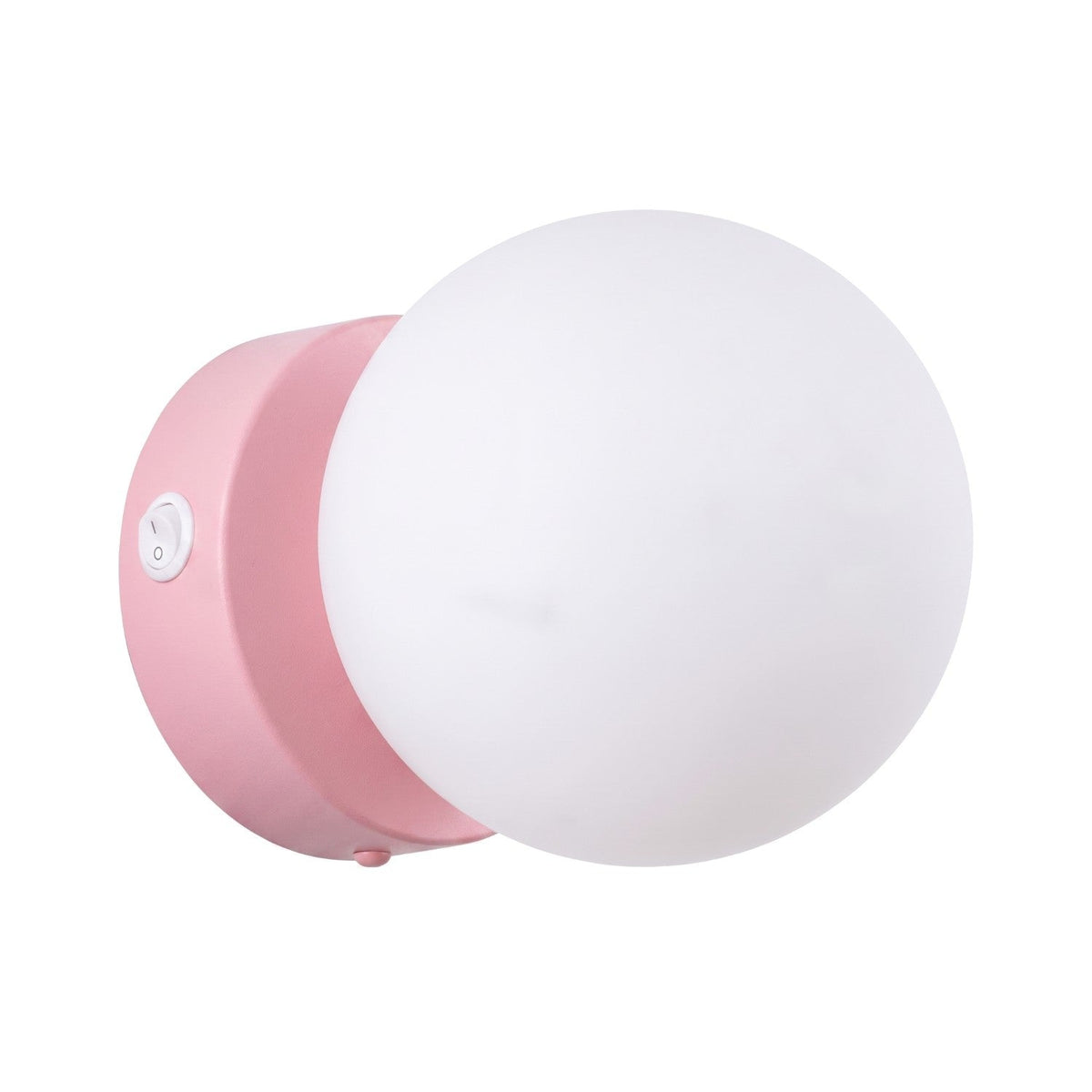 Applique Globe Solis en Verre Opalin Rose