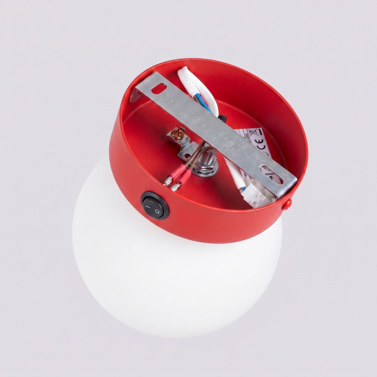 Applique Globe Solis en Verre Opalin Rouge