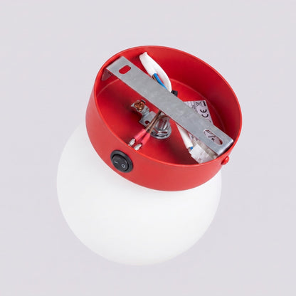 Applique Globe Solis en Verre Opalin Rouge