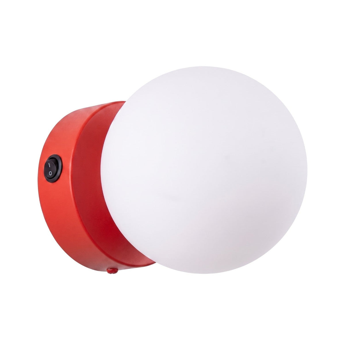 Applique Globe Solis en Verre Opalin Rouge