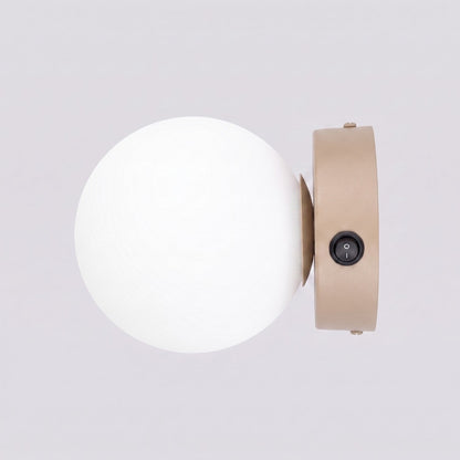 Applique Globe Solis en Verre Opalin Taupe