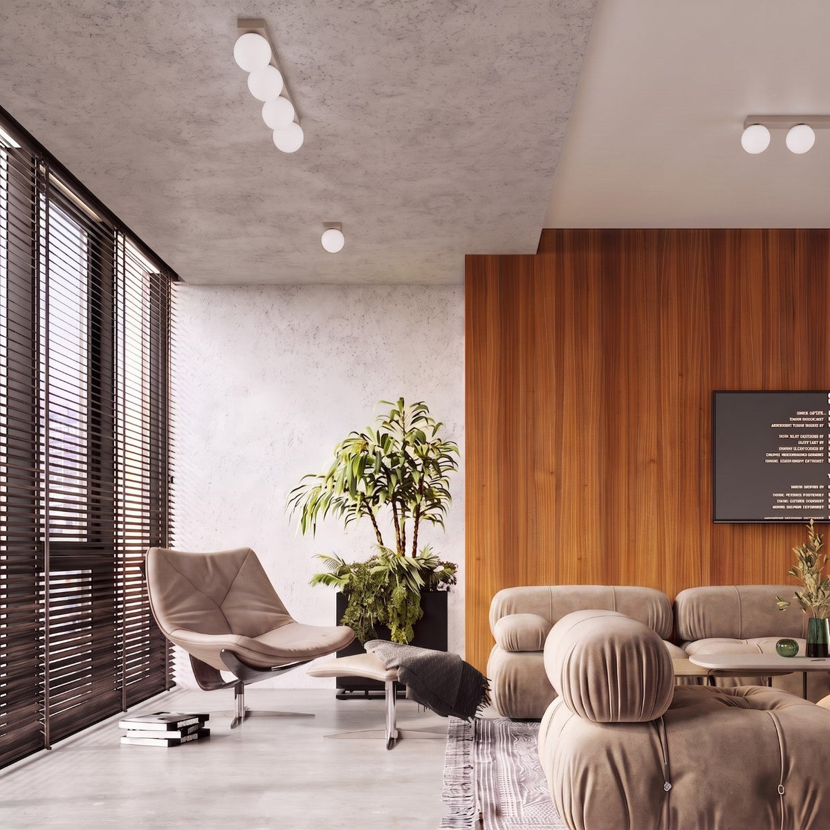Applique Globe Solis en Verre Opalin Taupe