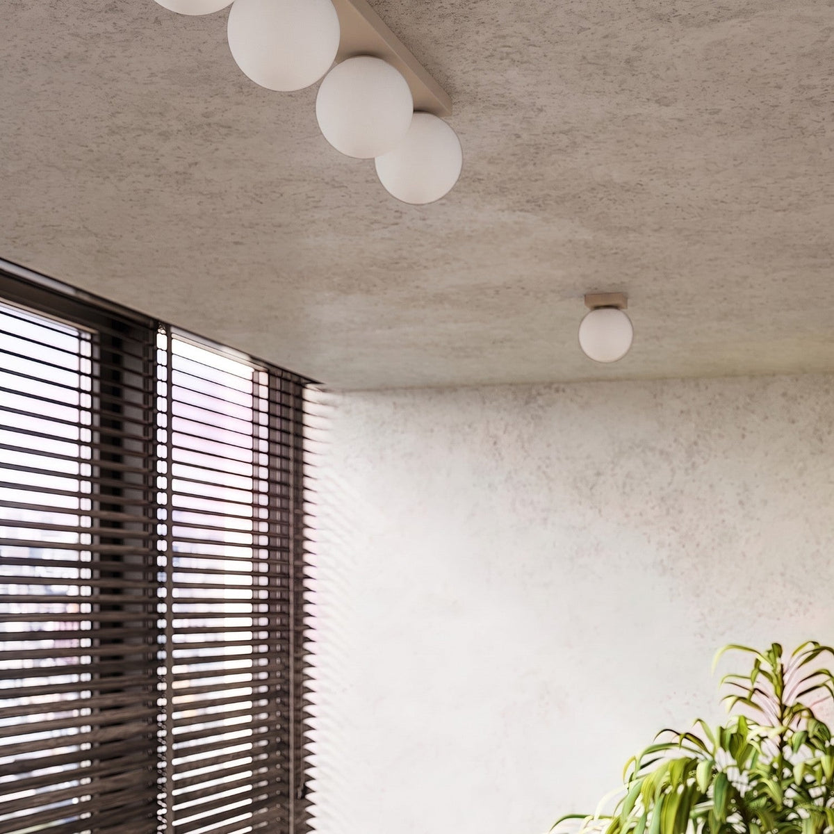 Applique Globe Solis en Verre Opalin Taupe