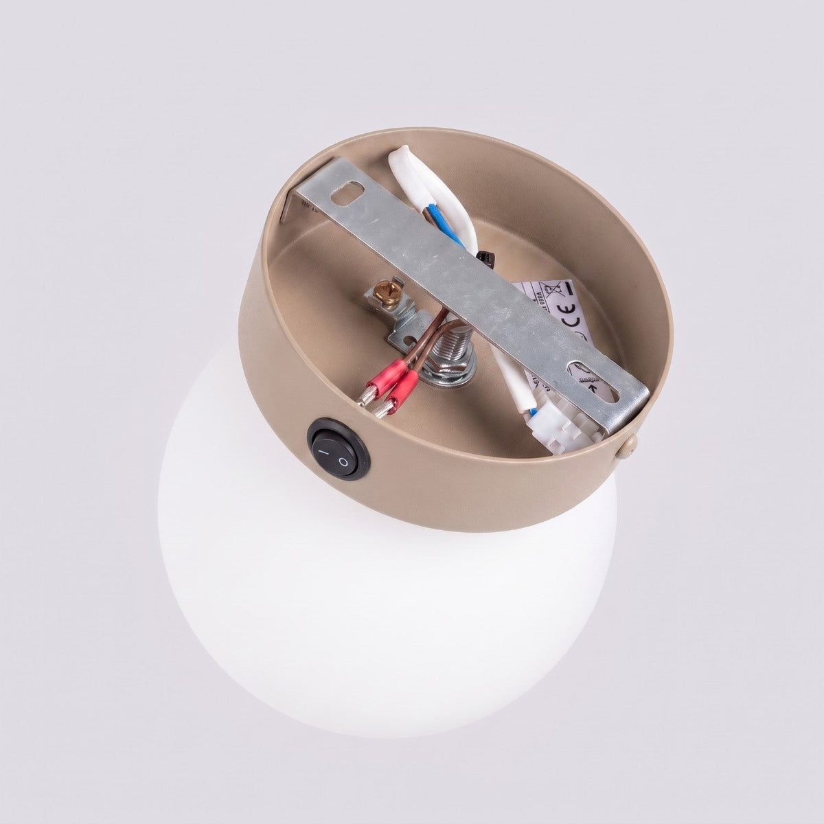 Applique Globe Solis en Verre Opalin Taupe