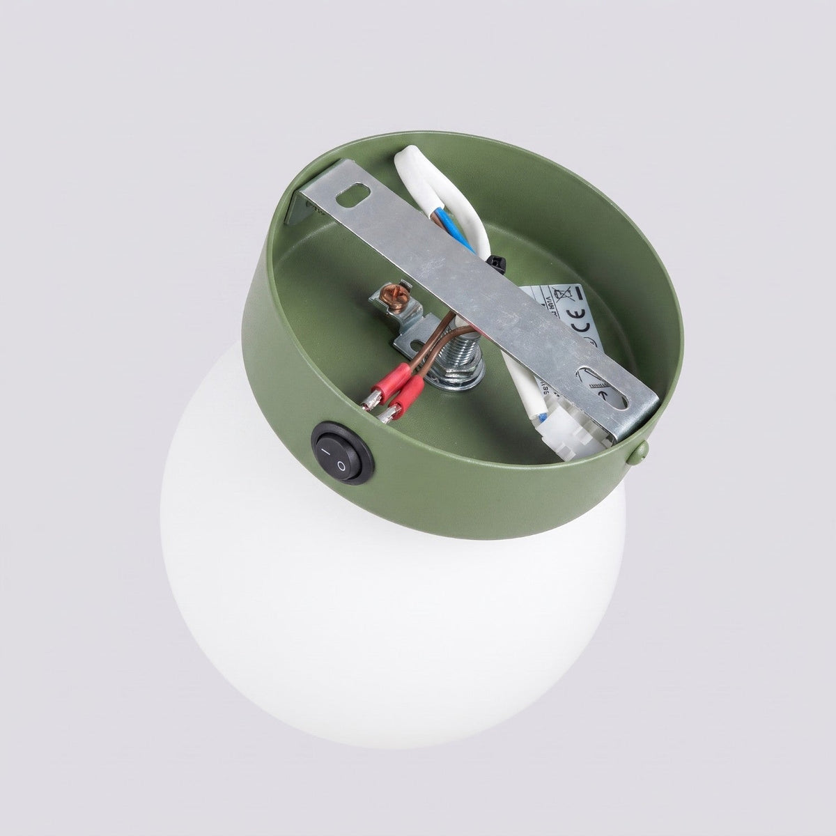 Applique Globe Solis en Verre Opalin Vert Olive