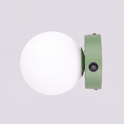 Applique Globe Solis en Verre Opalin Vert Sauge
