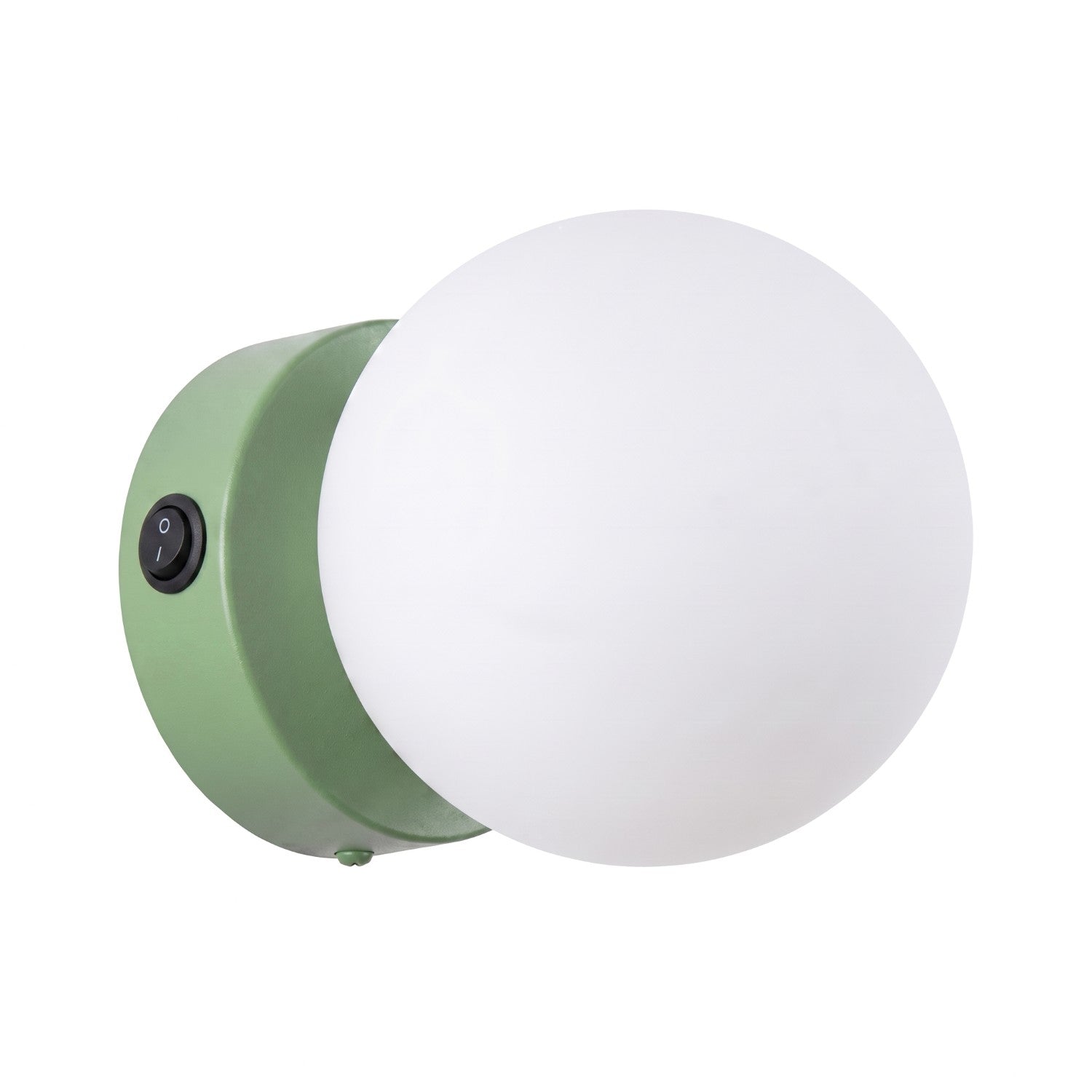 Applique Globe Solis en Verre Opalin Vert Sauge