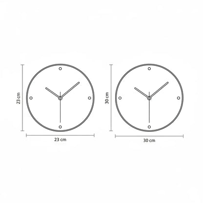 [EXP] Applique Horloge Murale en Travertin, Aiguilles Bois et Halo LED