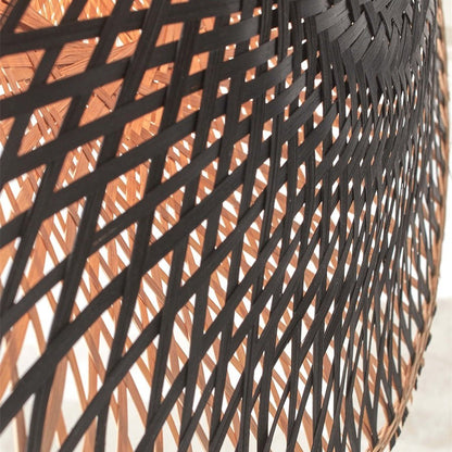 Applique Murale Kalimantan Bambou Tressé Noir et Naturel 44 cm