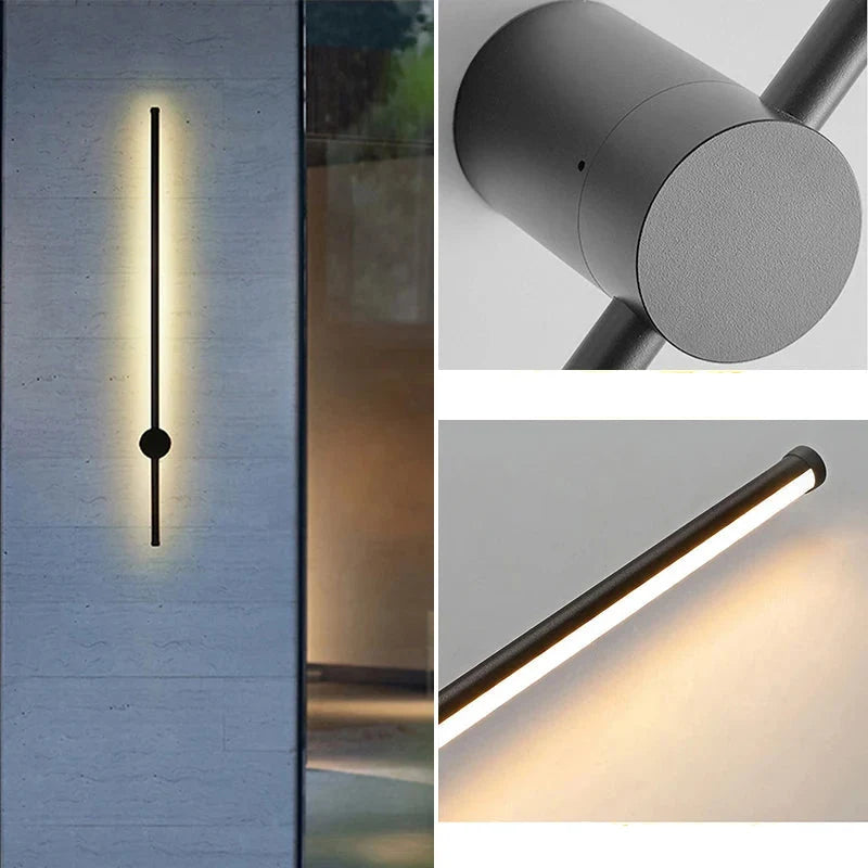 Applique Murale Extérieure Linéaire LED Aluminium Noire IP65