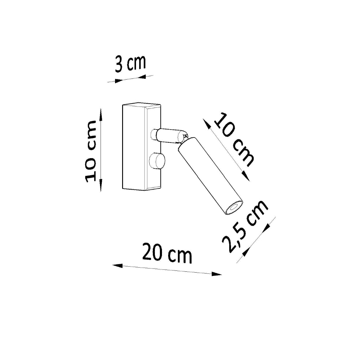 Applique Spot Orientable en Acier Blanc Mat