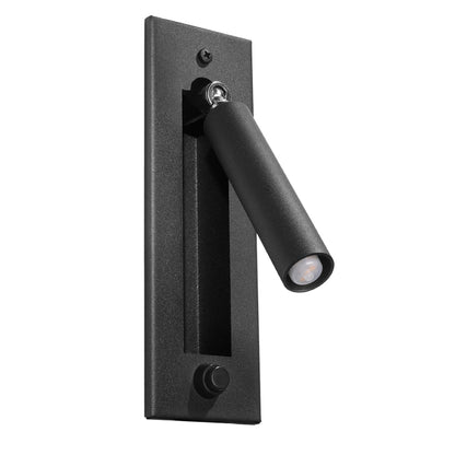 Applique liseuse orientable acier noir, spot de chevet pliable