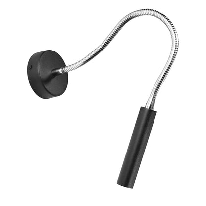 Applique liseuse flexible col de cygne acier noir