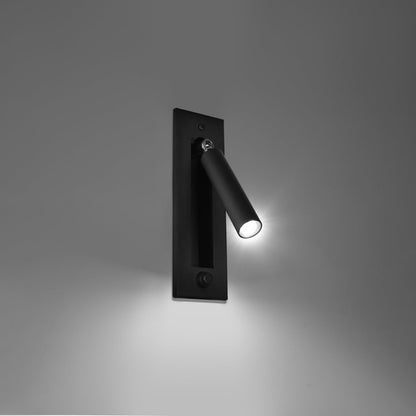 Applique liseuse orientable acier noir, spot de chevet pliable