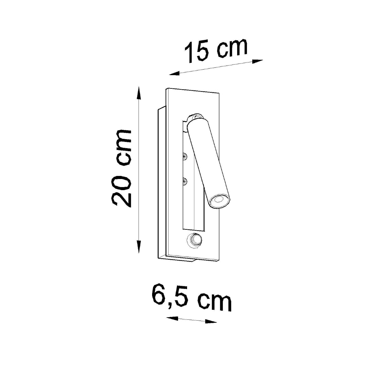 Applique liseuse orientable acier noir, spot de chevet pliable