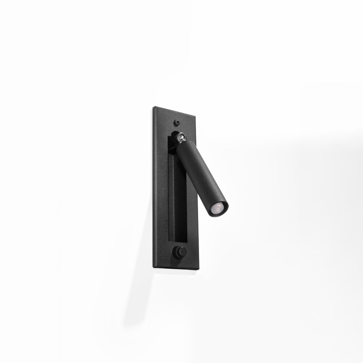 Applique liseuse orientable acier noir, spot de chevet pliable