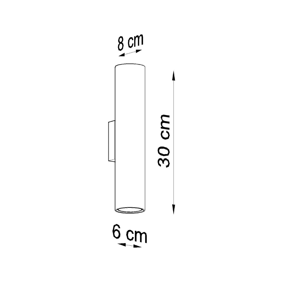 Applique Murale Long Cylindre Blanche en Acier