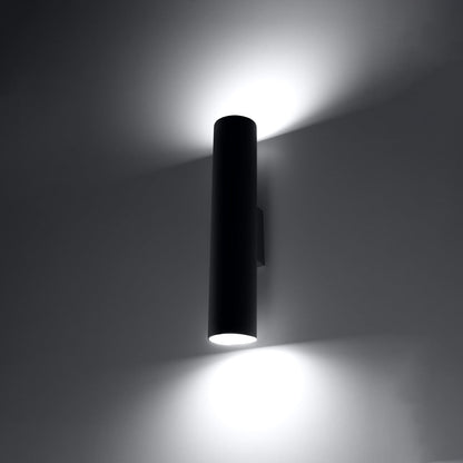 Applique Murale Long Cylindre Noire en Acier