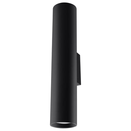 Applique Murale Long Cylindre Noire en Acier