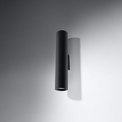 Applique Murale Long Cylindre Noire en Acier