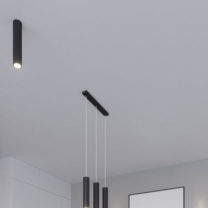 Applique Murale Long Cylindre Noire en Acier