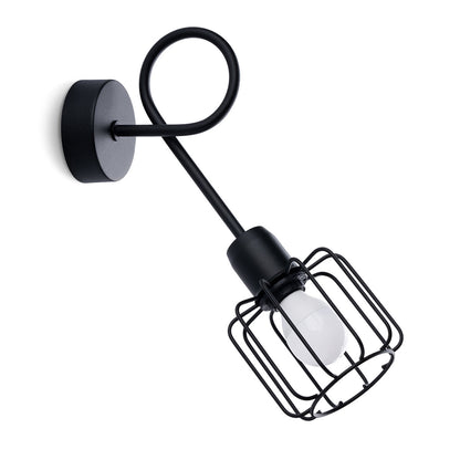 Applique Murale Longue Cage Orientable Acier Noir
