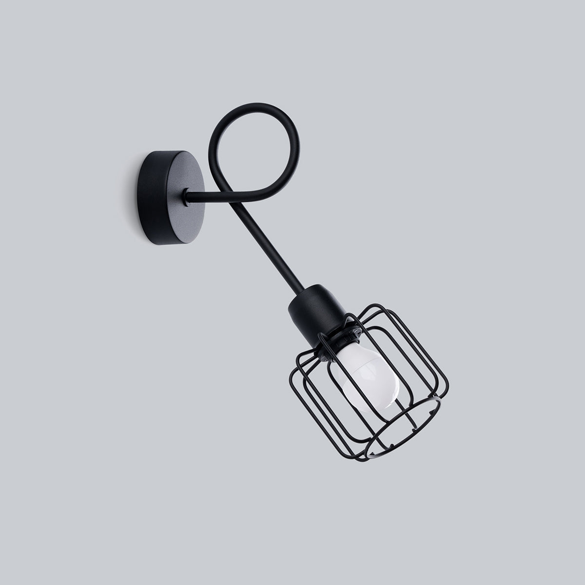 Applique Murale Longue Cage Orientable Acier Noir
