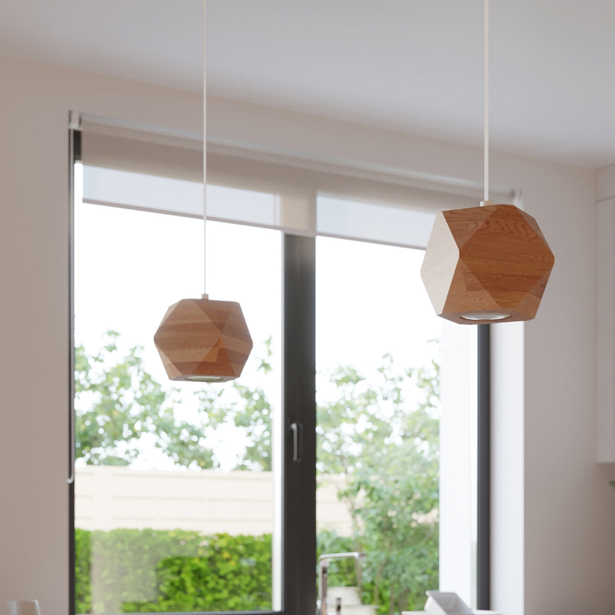 Applique Multi-Facettes Bois Naturel Design Géométrique