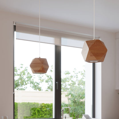 Applique Multi-Facettes Bois Naturel Design Géométrique