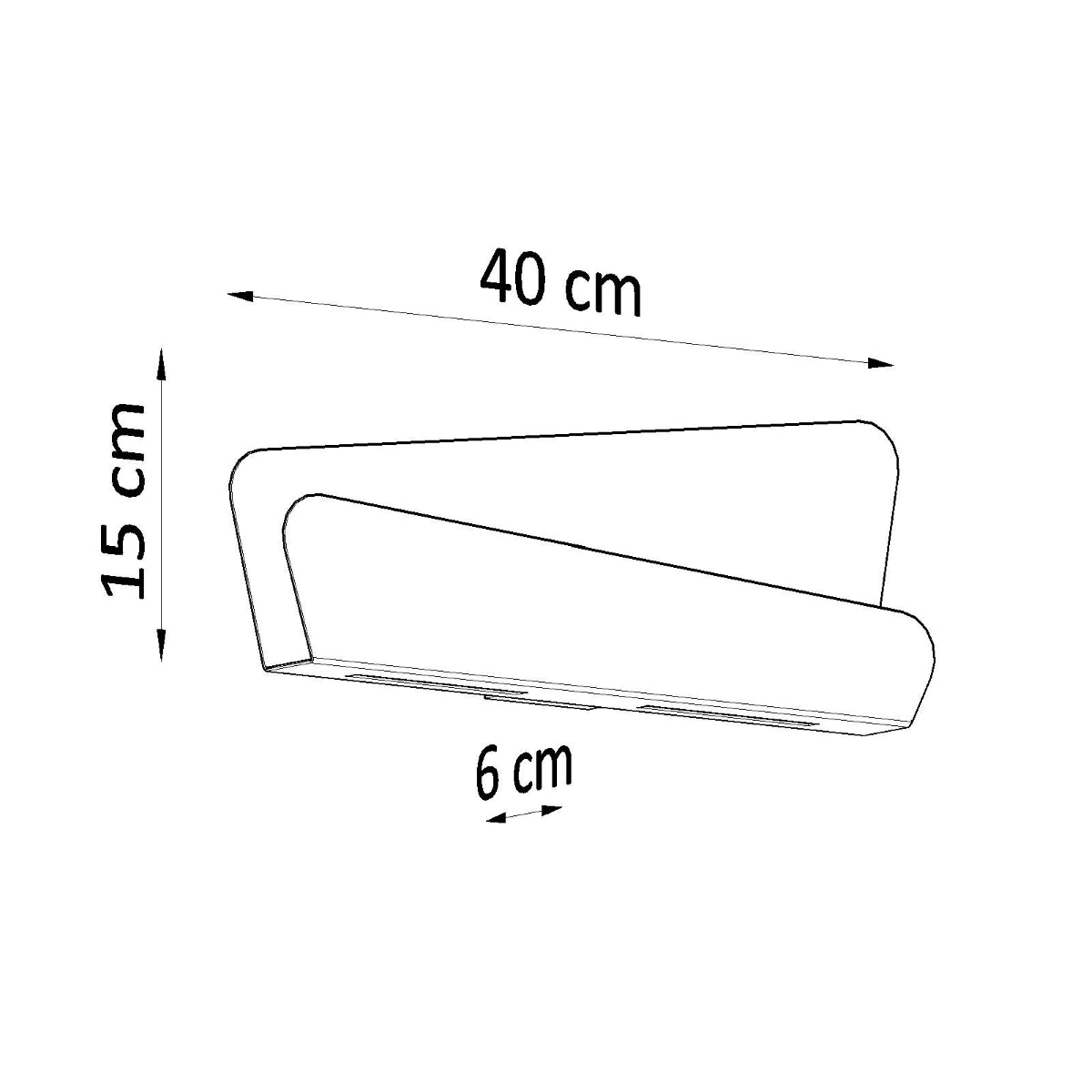 Applique murale Acier Blanc Design Horizontal 40 cm