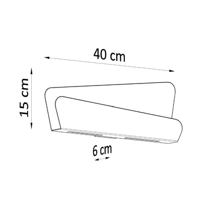 Applique murale Acier Blanc Design Horizontal 40 cm