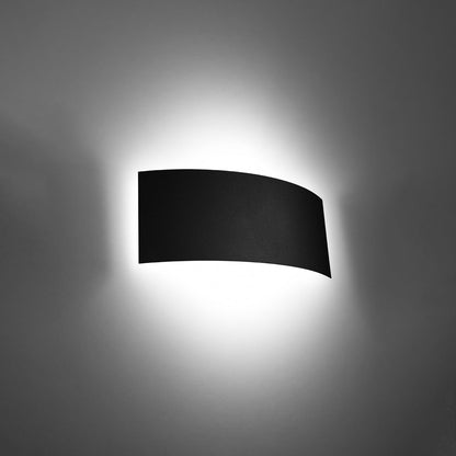 Applique Murale Arc en Métal Noir, Éclairage Haut et Bas