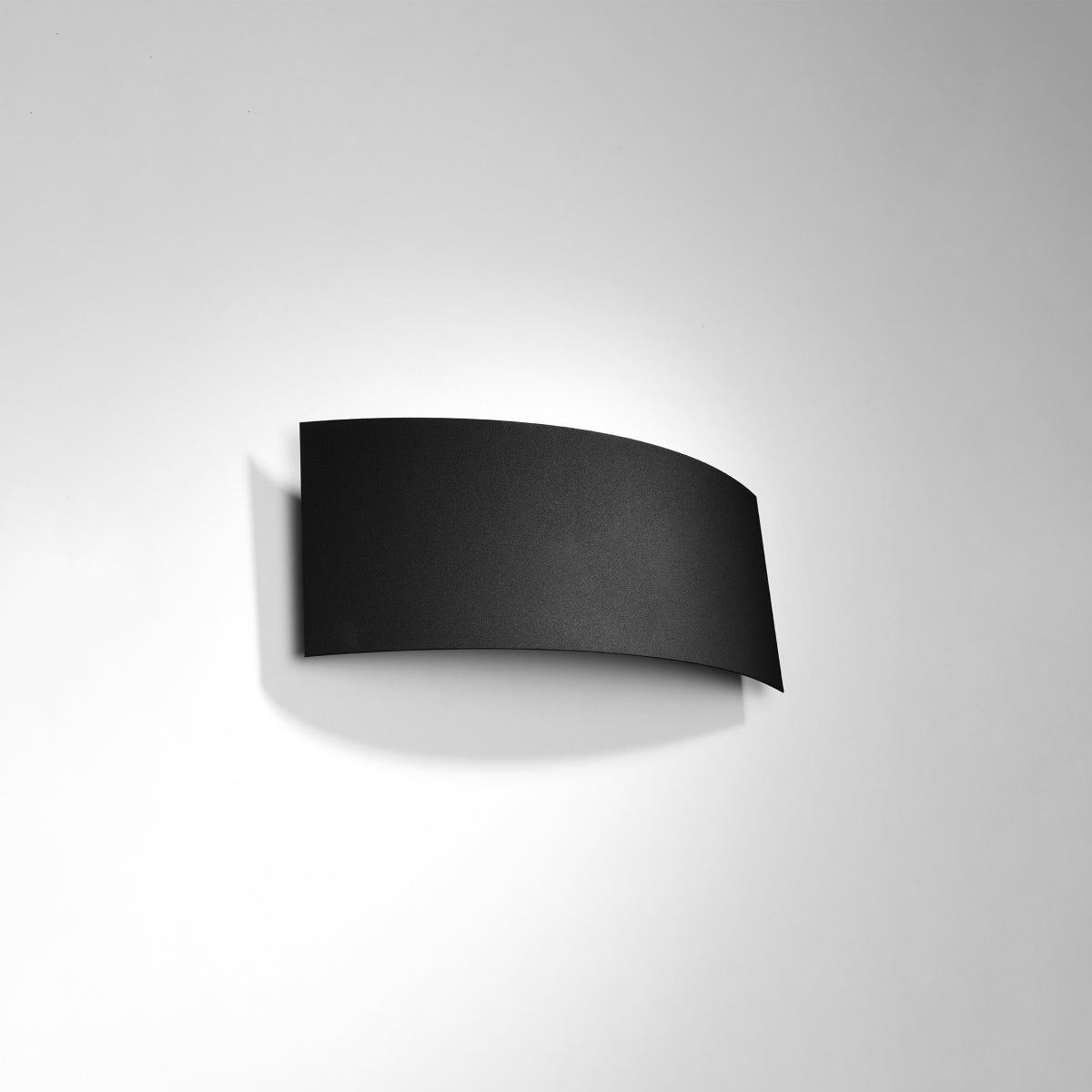 Applique Murale Arc en Métal Noir, Éclairage Haut et Bas