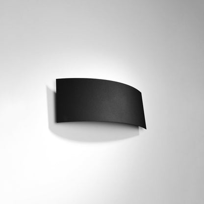 Applique Murale Arc en Métal Noir, Éclairage Haut et Bas