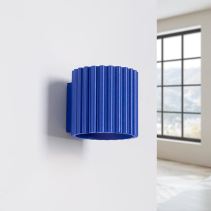 Applique Murale Aura Aluminium Cannelé Bleu Outremer