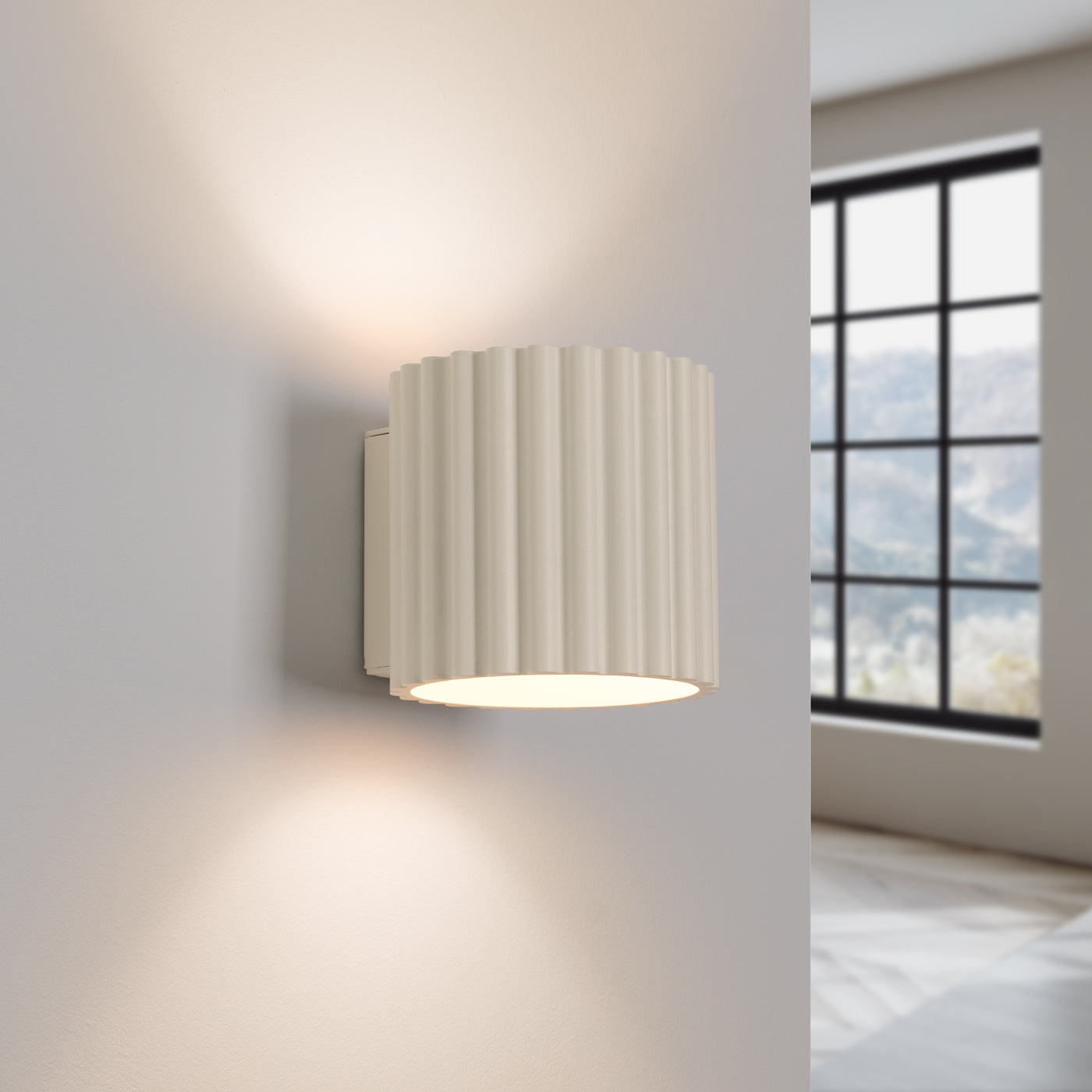 Applique Murale Aura Aluminium Cannelé Beige