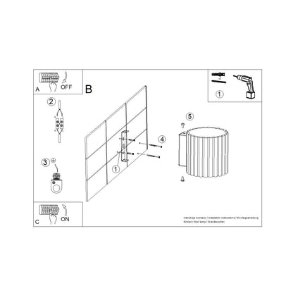 Applique Murale Aura Aluminium Cannelé Bleu Outremer