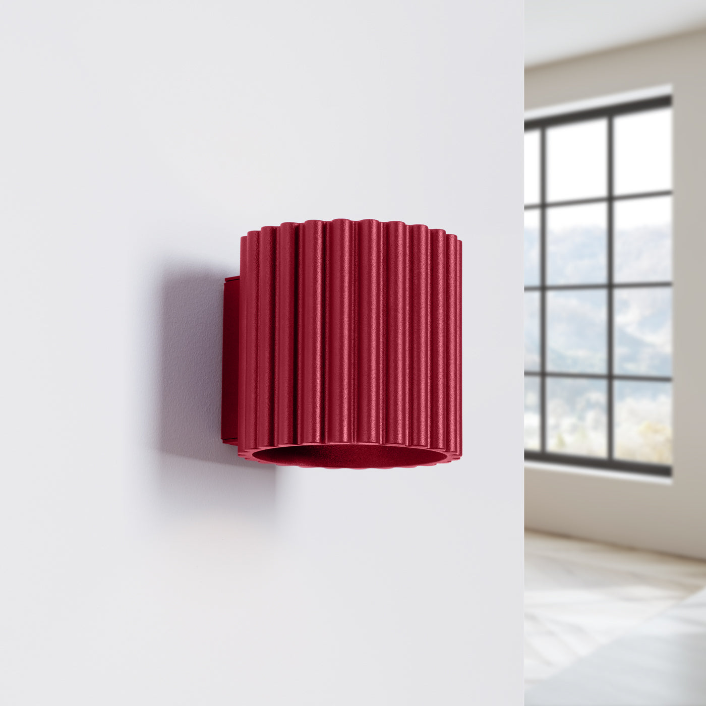 Applique Murale Aura Aluminium Cannelé Bordeaux