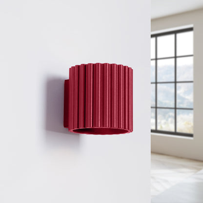 Applique Murale Aura Aluminium Cannelé Bordeaux