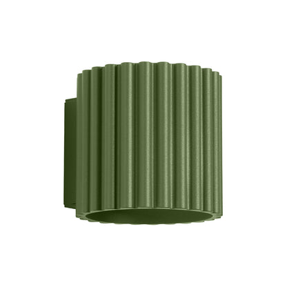 Applique Murale Aura Aluminium Cannelé Vert Olive