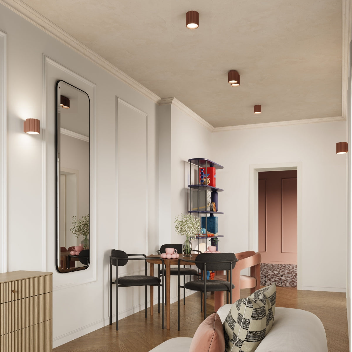 Applique Murale Aura Aluminium Cannelé Moka