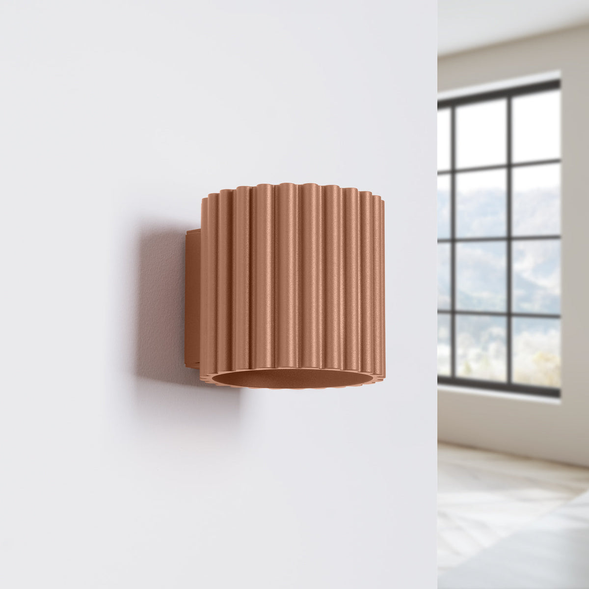 Applique Murale Aura Aluminium Cannelé Moka