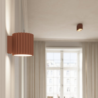 Applique Murale Aura Aluminium Cannelé Moka