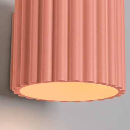 Applique Murale Aura Aluminium Cannelé Pêche