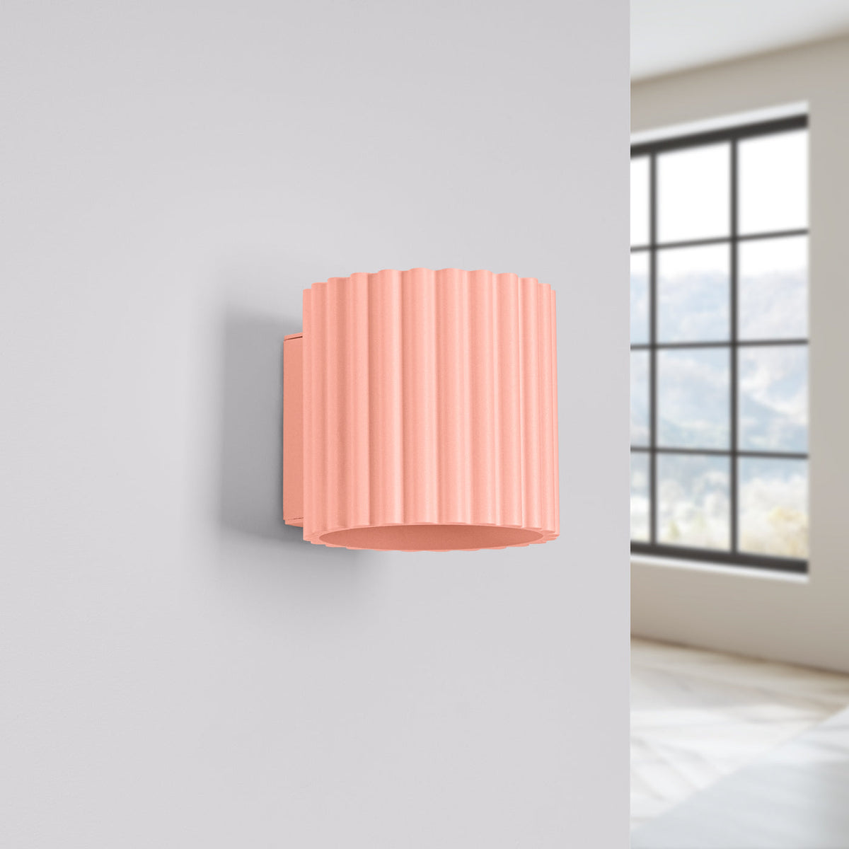 Applique Murale Aura Aluminium Cannelé Pêche