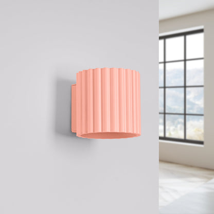 Applique Murale Aura Aluminium Cannelé Pêche
