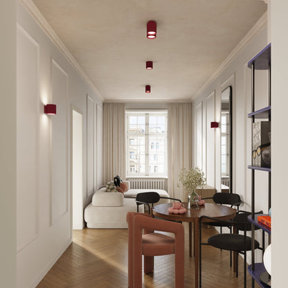 Applique Murale Aura Aluminium Cannelé Bordeaux