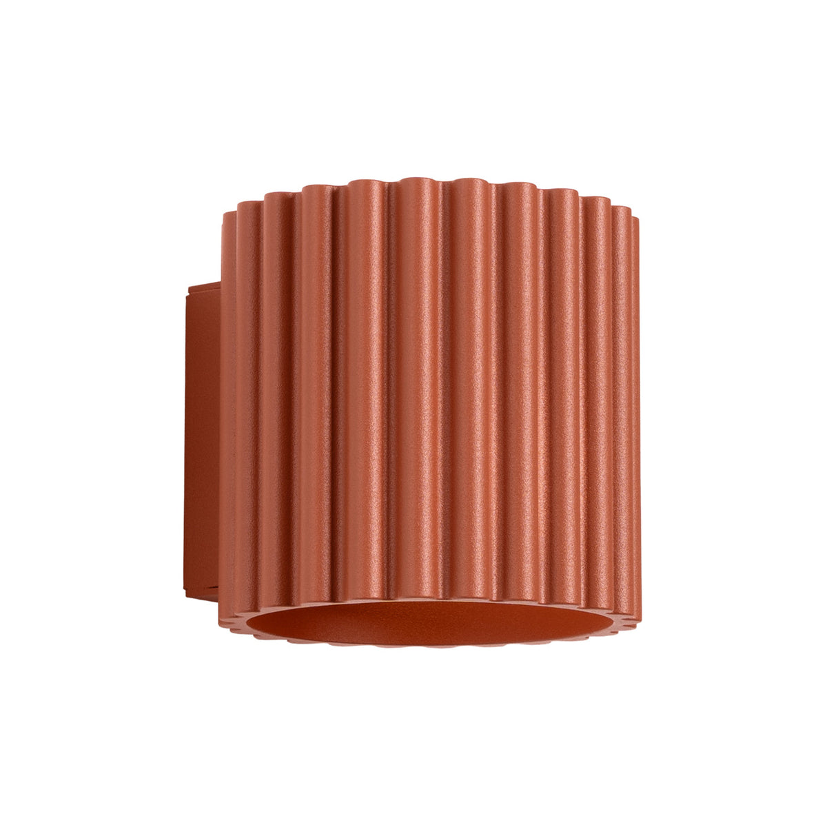 Applique Murale Aura Aluminium Cannelé Rouge Ocre